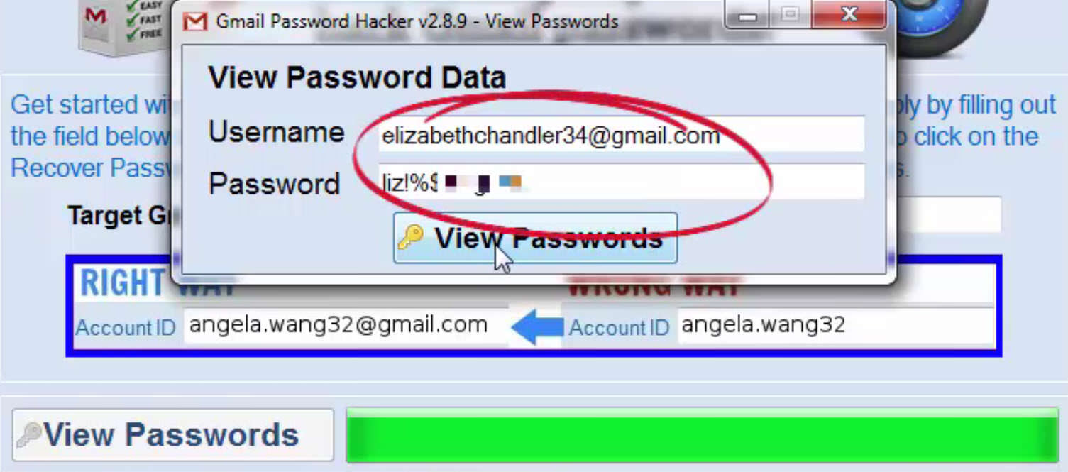 Gmail password recovery hack